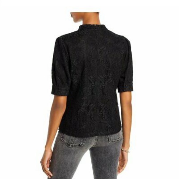 Aqua Puff Sleeve Black Lace Top Size XS - Picture 2 of 5